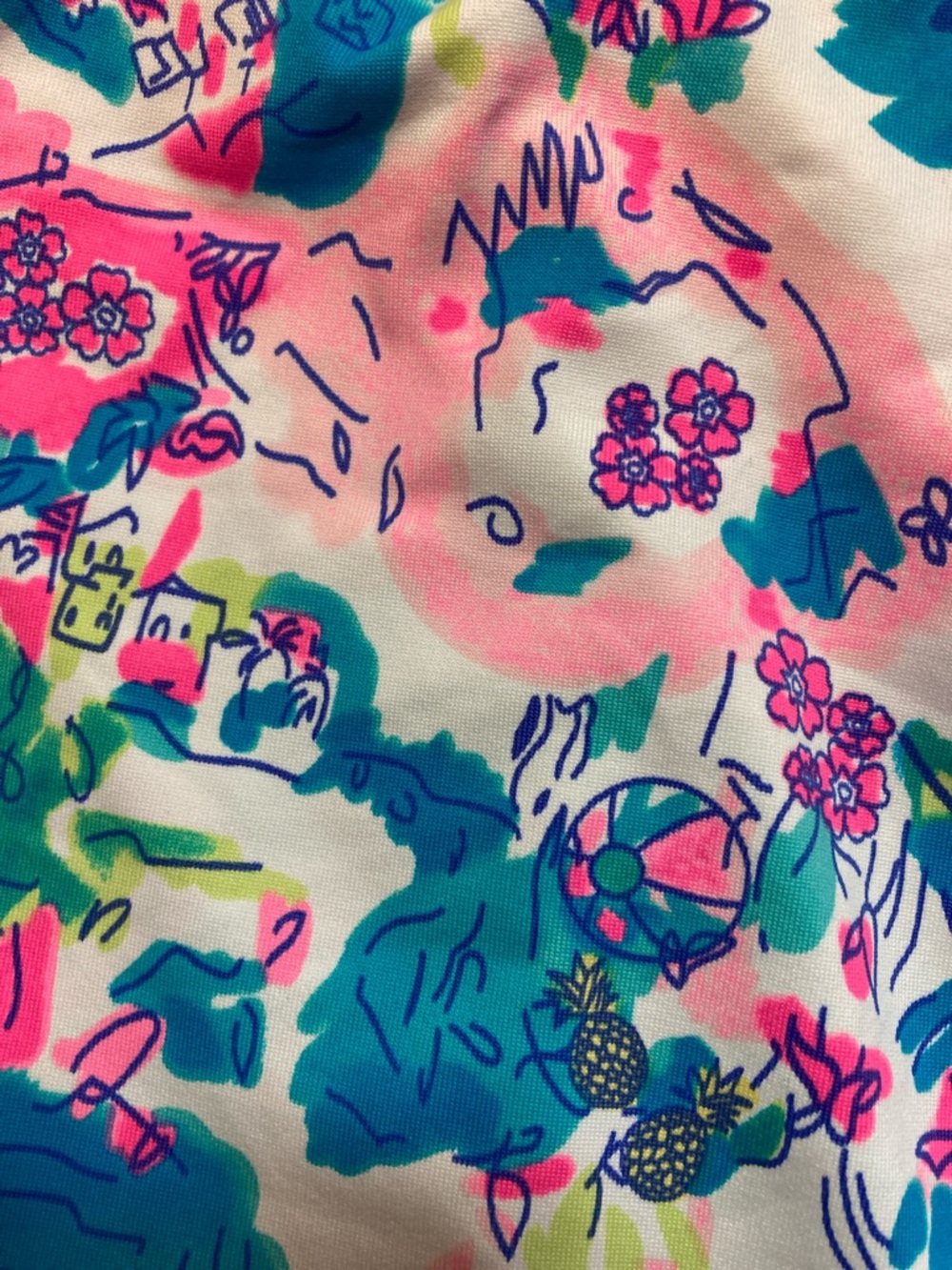 Lulu-B Coastal Floral Mini Skirt in Teal, Pink & White - Picture 12 of 12